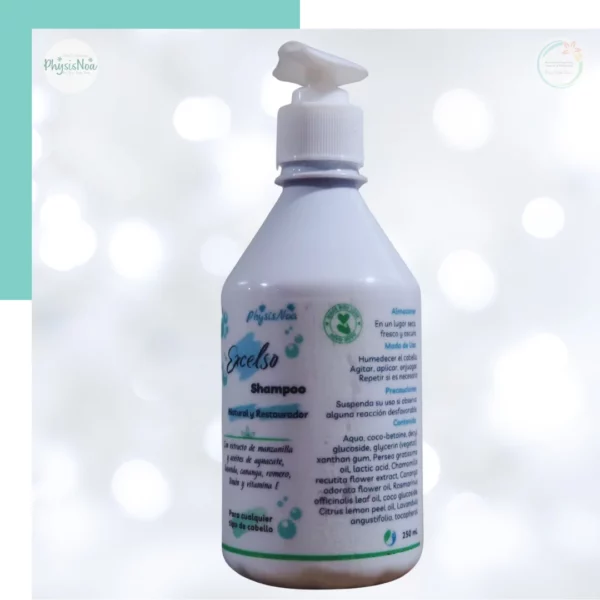 Shampoo natural con extractos vegetales