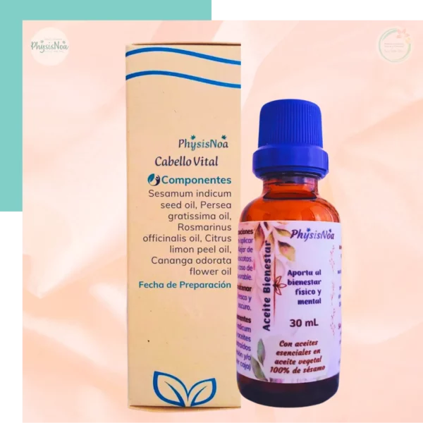 Aceite bienestar de aromaterapia cabello vital