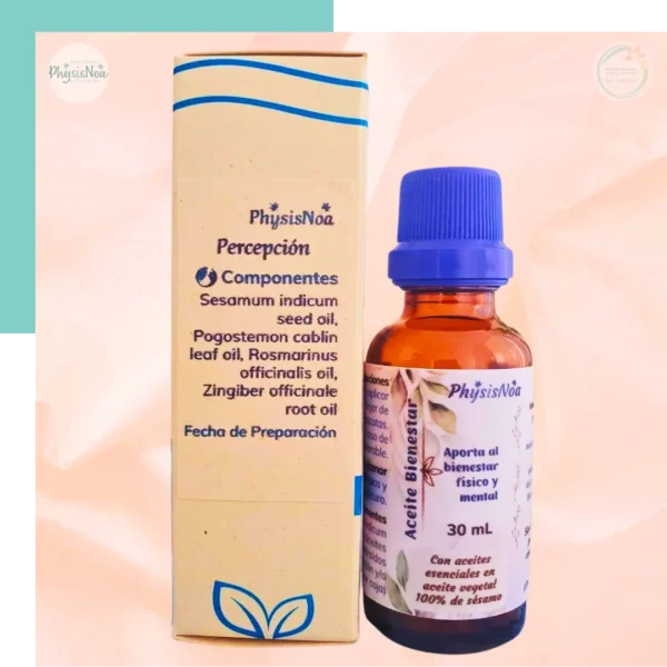 Aceite bienestar de aromaterapia percepción